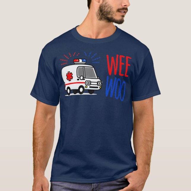 WEE WOO AMR. EMT AMR, Camiseta paramédica para Hom (Frente)
