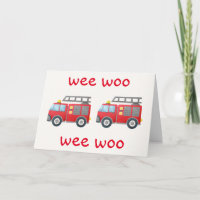 Wee Woo! Cartão de Aniversário do Firecaminhão