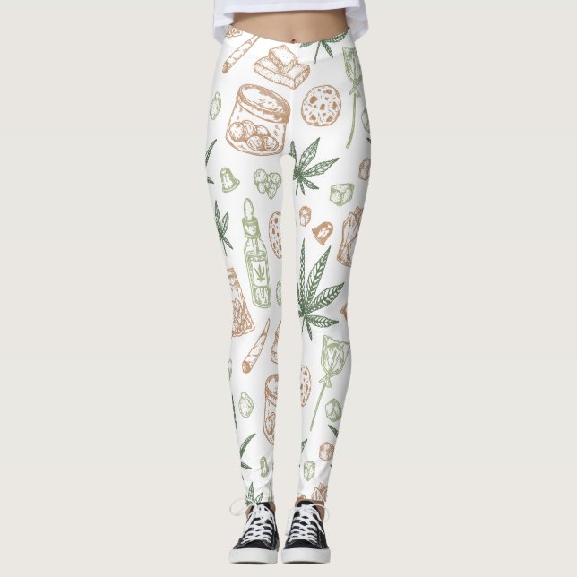 Weed Pattern Women's Fashion Leggings (Frente)