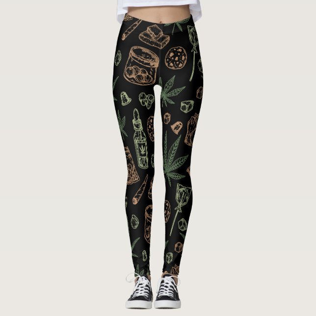 Weed Pattern Women's Fashion Leggings (Frente)