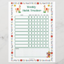 Weekly Habit Tracker Printable - Edição Lama