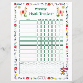 Weekly Habit Tracker Printable - Edição Lama