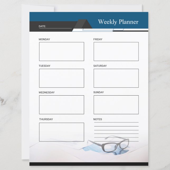 Weekly Planner and To do list template (Verso)