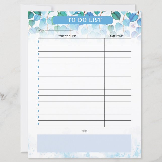 Weekly Planner Template (Verso)