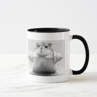 Weightlifter do hamster da caneca de B&W
