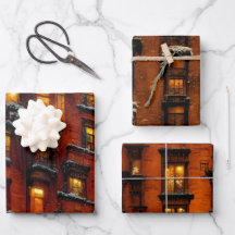Weihnacht in New York Geschenkpapier Set