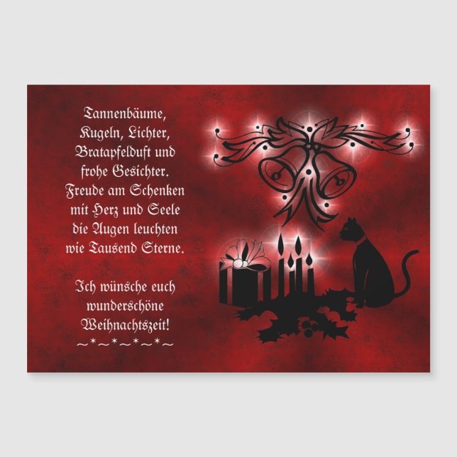 Weihnachtsgedicht Deutsch, Adicione Seu Texto (Frente)
