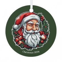 Weihnachtsmannkopf mit Kranz -