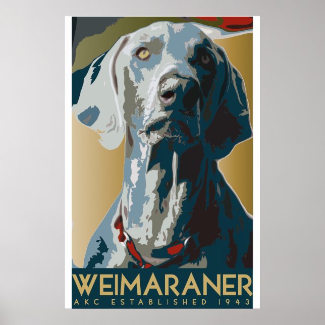 Weimaraner Art Dec Poster (Frente)