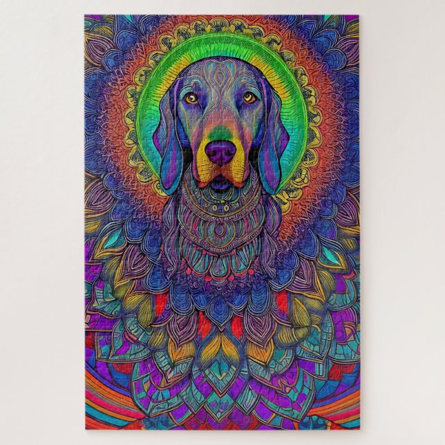Weimaraner Mandala Weimmandala Quebra-cabeça (Vertical)
