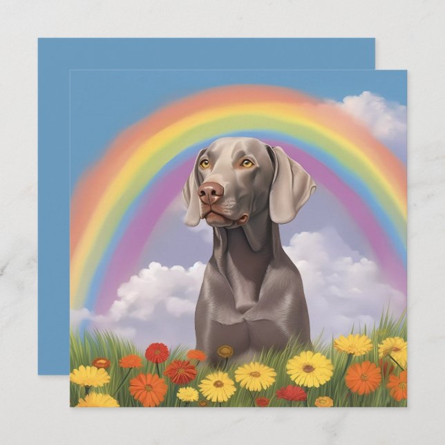 Weimaraner Rainbow Bridge Memorial Custom Dog Nome (Frente/Verso)