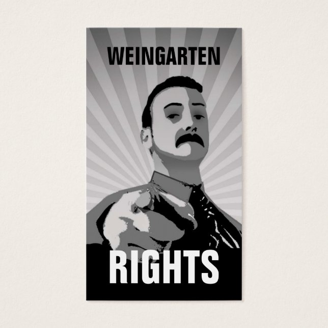 WEINGARTEN RIGHTS Cartão de visita (Frente)