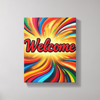 Welcome canvas print on wall art design's 