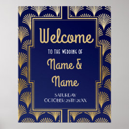 Welcome Poster Gatsby Art Deco Gold Wedding Poster