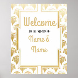 Welcome Poster Gatsby Art Deco Gold Wedding Poster