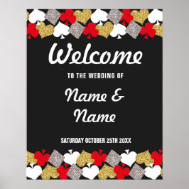 Welcome Poster Vegas Casino Gold Wedding Poster