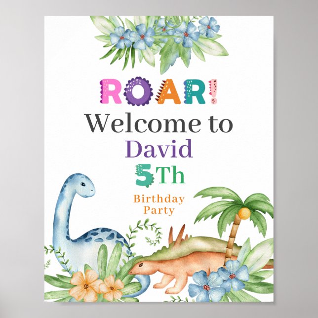 Welcome sign Dinosaur Print, Value Poster Paper (Frente)