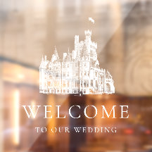 Welcome to Our Wedding White Venue Illustration