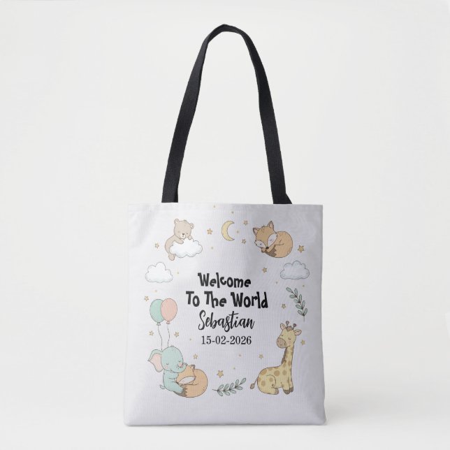 Welcome To The World Sebastian Personalized Tote  (Frente)