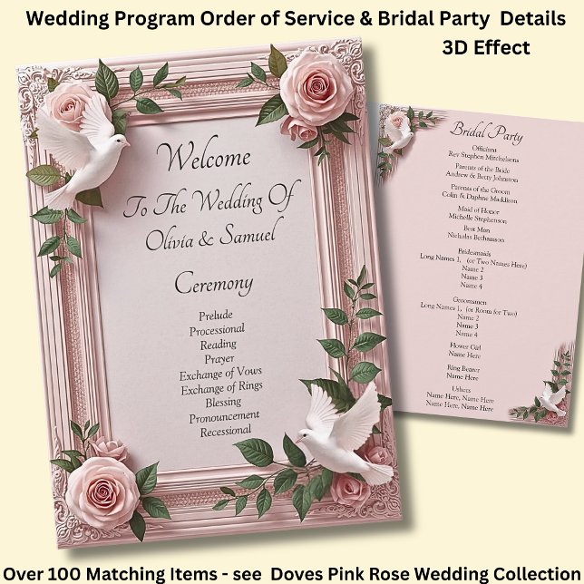 Welcome to Wedding Ceremony, Pink Roses & Doves  (Criador carregado)