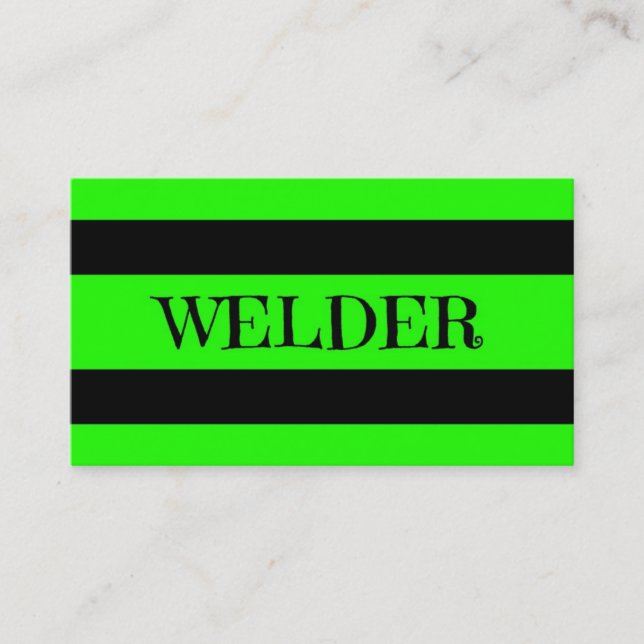 Welder Neon Green Cartão de visita (Frente)