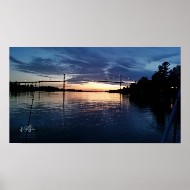Wellesley Island Bridge Sunset Poster (Frente)
