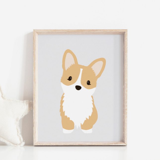 Welsh Corgi Puppy Dog Nursery & Kids Decor Poster (Criador carregado)