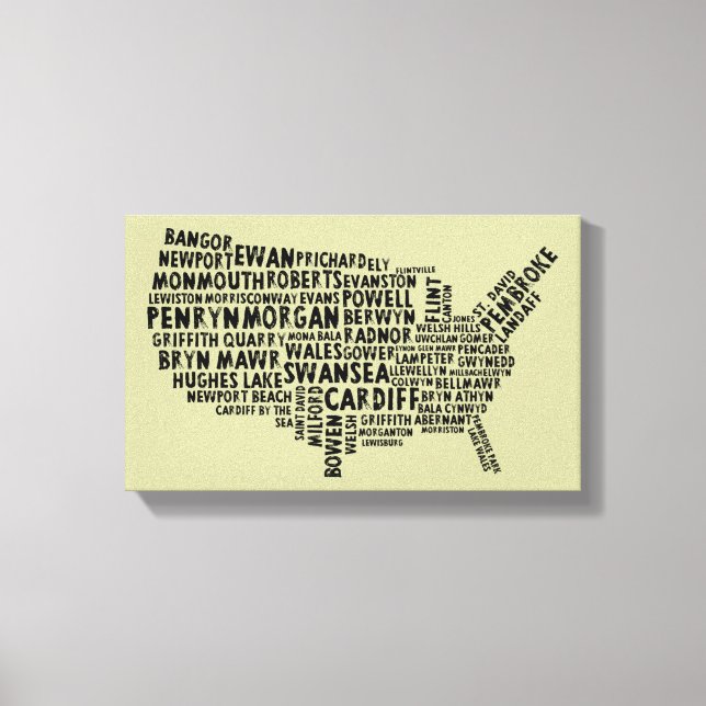 Welsh Placename American Map Canvas (Frente)