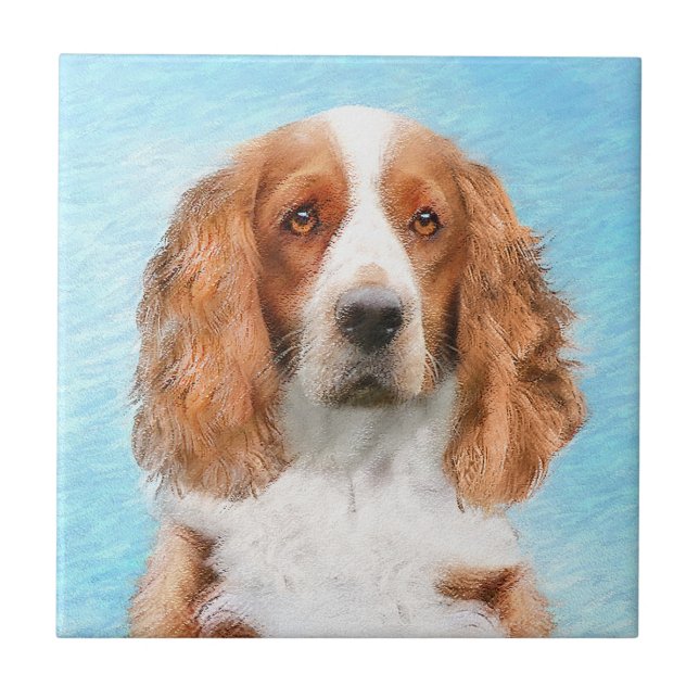 Welsh Springer Spaniel Painting - Arte Original De (Frente)