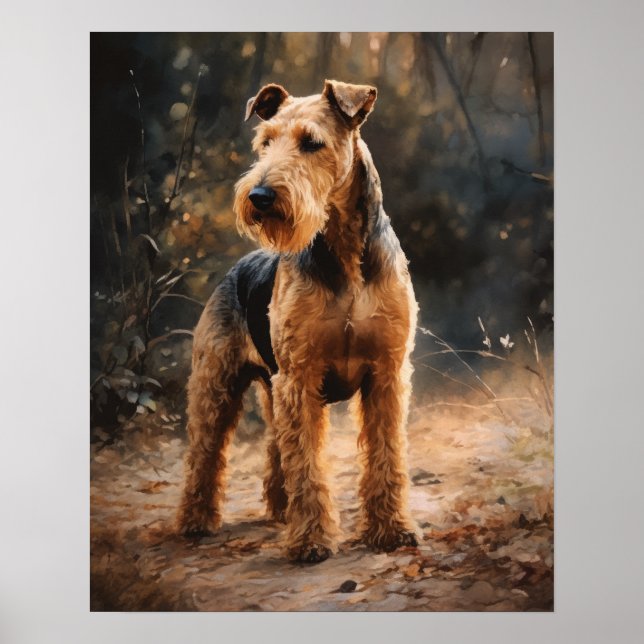 Welsh Terrier Dog Art Impressão (Frente)