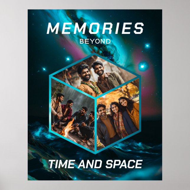 Weltraum Foto Kollage in 3D Poster (Frente)