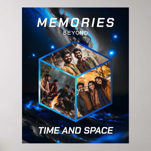 Weltraum Foto Kollage in 3D Poster (Frente)