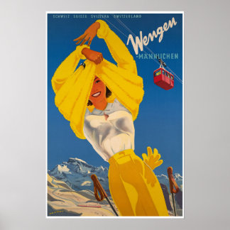 Wengen, Suiça, Ski Poster