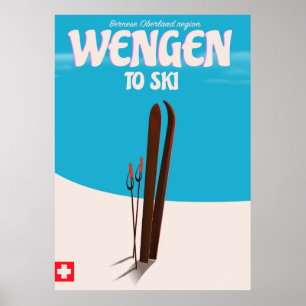 Wengen, Suiça, Ski Poster