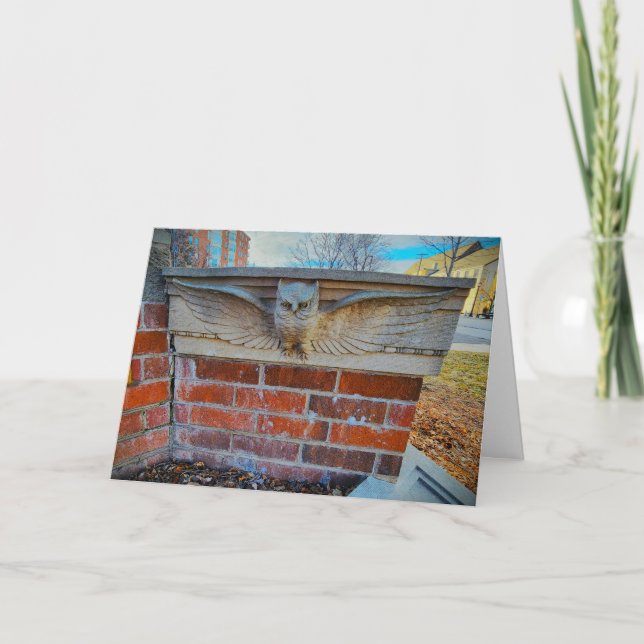 "West High School Owl" Cartão de Agradecimento (Frente)