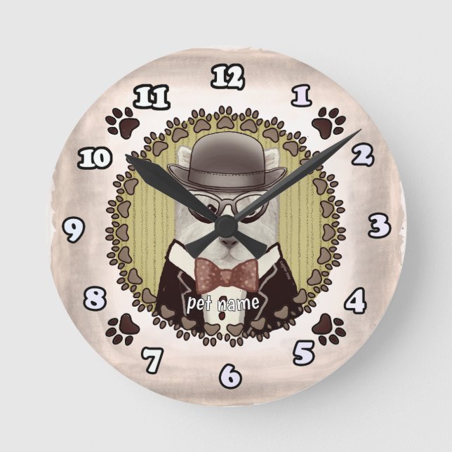 West Highland Terrier vestindo óculos Relógio (Frente)