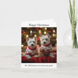 West Highland Terriers Cartão de Natal