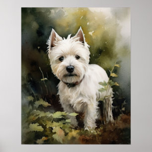 West Highland White Terrier Dog Art Impressão Post
