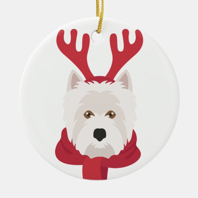 West Highland White terrier Enfeites de natal (Frente)