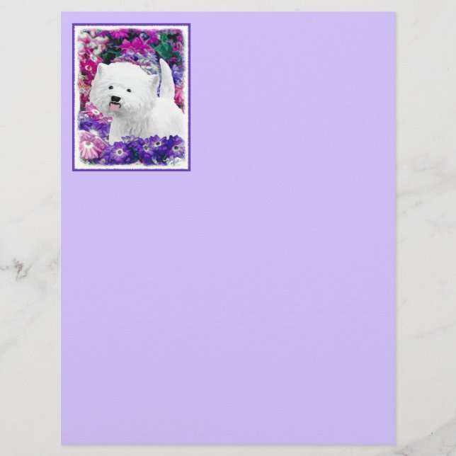 West Highland White Terrier Pintando Arte Canina (Frente)