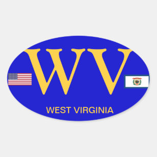West Virginia * etiqueta européia do Oval do
