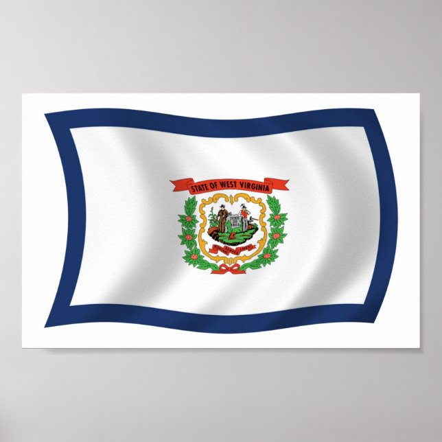 West Virginia Flag Poster Impressão (Frente)