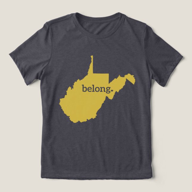 West Virginia Map Belong State Pride (Design frontal)