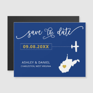 West Virginia Wedding Salve o Cartão de Data, Mapa
