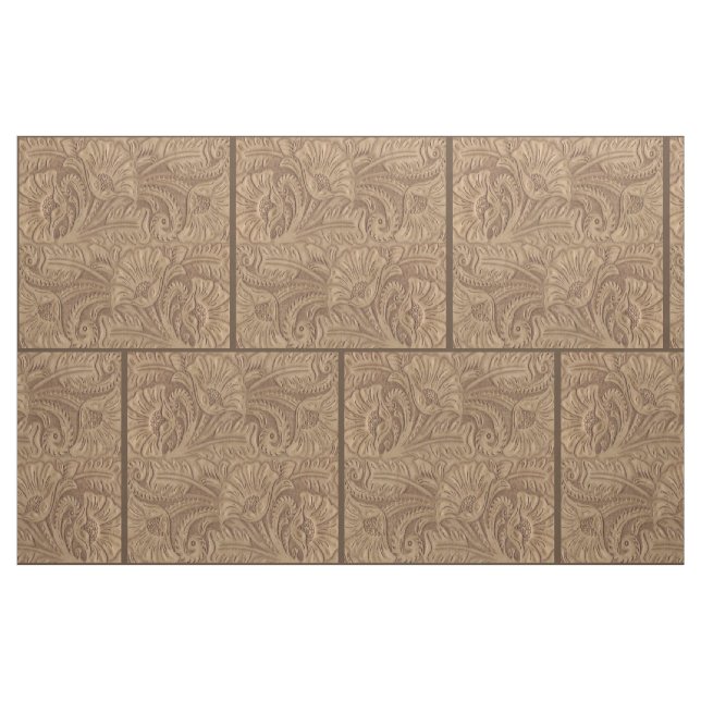 Western Brown Faux Leather Tecido 9" Para Cross (Fat Quarter)