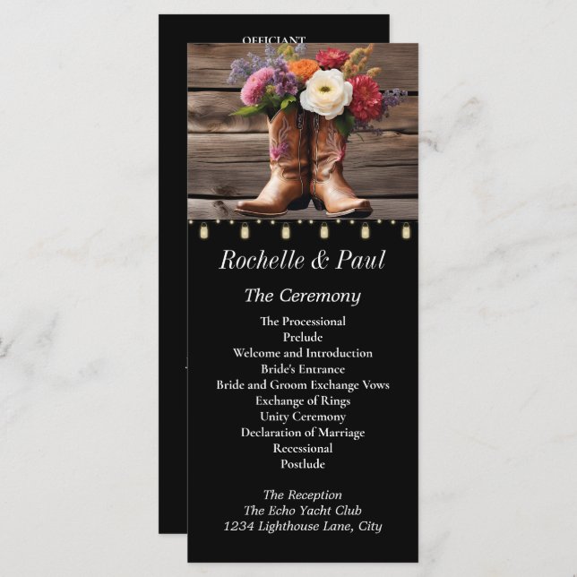 Western Cowboy Boots Floral Elegante Mason Jar (Frente/Verso)