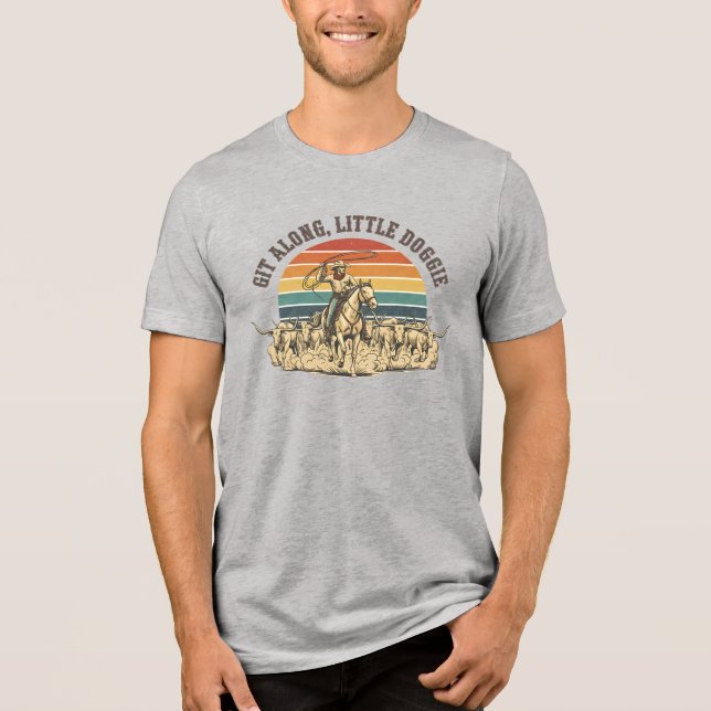 Western Cowboy Cattle Round Up T-shirt, Vintage (Frente)