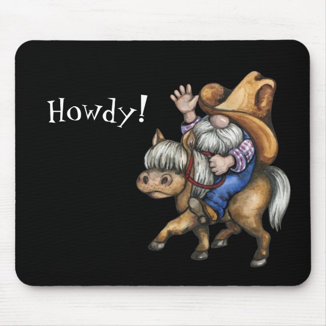 Western Cowboy Gnome Mousepad (Frente)