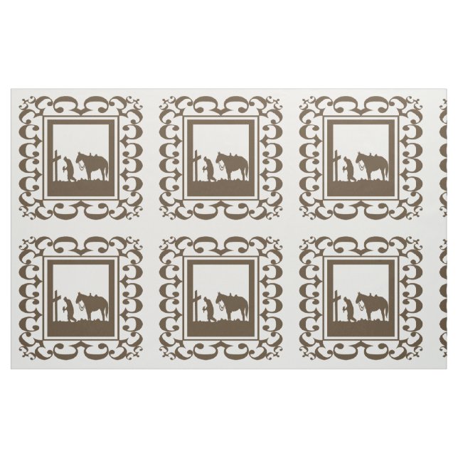 Western Cowboy Prayer Design Tecido 9" quadrado (Fat Quarter)