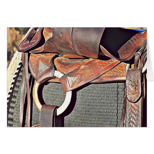 Western Cowboy Saddle recebe um bom cartão (Frente Horizontal)